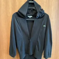 LACOSTE フード付きカーディガン サイズ40 黒
