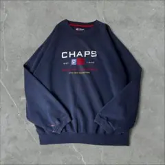 CHAPS Ralph Lauren ビッグロゴ スウェット L ネイビー 紺