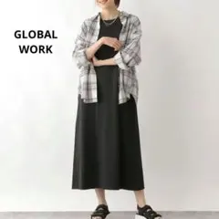 グローバルワーク　Tシャツワンピース　スミクロ