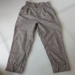 GU チェック柄ロングパンツ 140cm