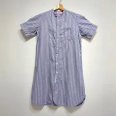 ★日本製 BEAMS BOY ストライプ スタンドカラー シャツ チュニック