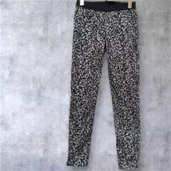 【La ffino】美品！スキニーパンツ　リバーシブル　ウエストゴム　黒　S