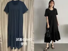 レディースワンピース 半袖 ブラック 夏ワンピース