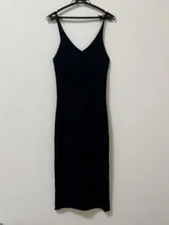 emmi atelier ホワイト ニット キャミマキシロングワンピース 黒 Mのサムネイル
