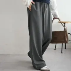 ⭐️新品未使用タグ付き⭐️Discoat -3kg見え！とろみイージーパンツ　グレー