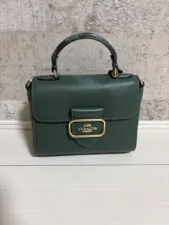 COACH ダークグリーン 2WAY ハンドバッグのサムネイル