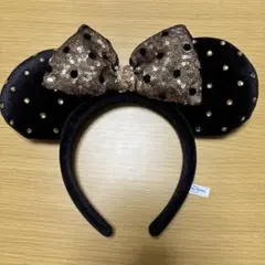 東京ディズニーリゾート ミニー カチューシャ ブラック ゴールド スパンコール