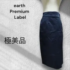 earth Premium Label ネイビー タイト巻スカートボタン春