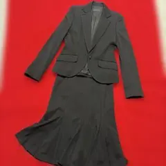 iCB 黒ウールジャージ素材 スーツセット ジャケットとスカート