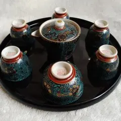 新品 九谷焼 栄峰 青粒鉄仙 急須＆湯呑＆湯冷まし 茶器セット - メルカリ