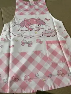 マイメロディ エプロン ピンク チェック柄