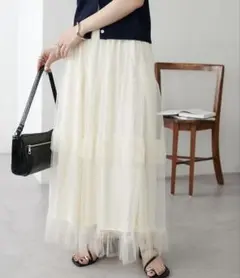 DISCOAT チュールスカート　アイボリー
