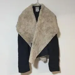 美品✨ZARA TRAFALUC 【XS】ファーコート 黒・ベージュ お出かけのサムネイル