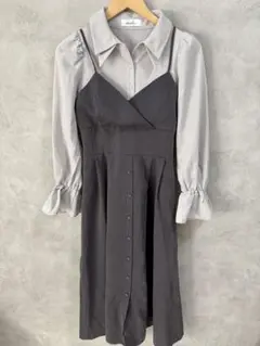 dazzlin キャミレイヤードシャツワンピース　S