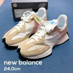 New Balance スニーカー 24.0cm ベージュ/ホワイト 新品