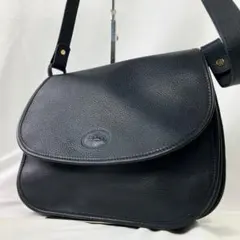 【LONGCHAMP】ロンシャン オールレザー ショルダーバッグ ネイビー