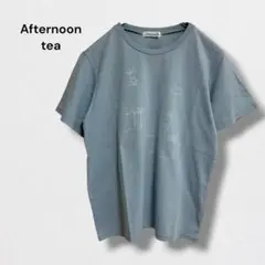 アフタヌーンティー 半袖 Ｔシャツ 綿100％ プリント くすみカラー シンプルのサムネイル