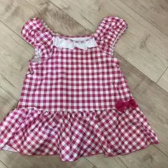 女の子 ワンピース水着 ピンクチェック