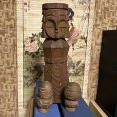 木製人形 手彫り 網走刑務所　ニポポ人形　➕小さな人形2個のサムネイル