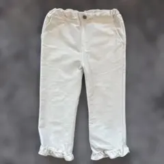 petit main 120 ホワイトストレッチパンツ 七分丈