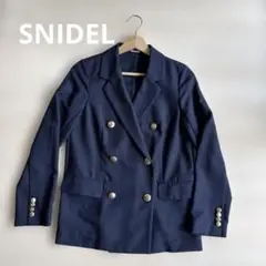 SNIDEL リネンライクジャケット　ネイビー　金ボタン　ポリエステルのサムネイル