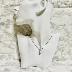 【silver刻印あり】一粒 ダイヤ風 ネックレス シルバー 華奢