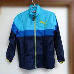 【140】PUMA プーマ ウインドブレーカー ブルー 裏メッシュ 男の子