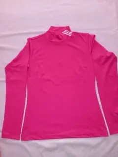 adidas レディース 長袖 ハイネックシャツ ピンク