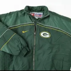 ナイキ グリーンベイパッカーズ ナイロンブルゾン L NFL 緑　黄　白