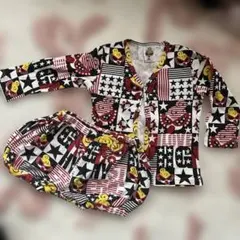 345.HYSTERIC MINI アメリカン柄 カーデ パンツ セット 70~