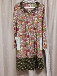 Jane Marple ドットジャガード ドレス Jane Marple / ドットジャガードのコクーンドレス M ブルー O-25