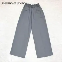 アメリカンホリック　ウエストイージーストレートパンツ(M)ウエストゴム　足長効果
