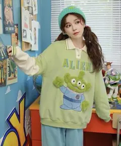 Disney Pixar Alien 長袖 ポロシャツ♡リトルグリーンメンのサムネイル