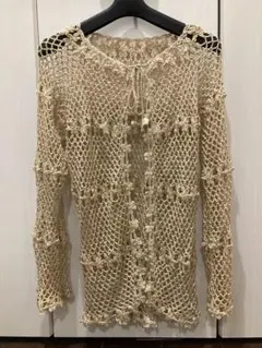値下げ　新品.未使用❤️ハンドメイド レース編み ボレロ風カーディガンベージュ