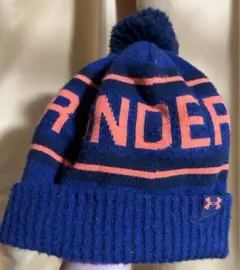アンダーアーマー　Under Armour キッズ ニット帽 ネイビー オレンジ