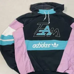 【超希少！90s】アディダス プルオーバーフーディTEAMトレフォイルM-L相当