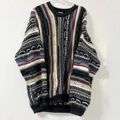 3Dニット 古着 XL COTTONTRADERS 90s COOGI風