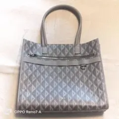 Dior グレー ダイヤモンドパターン ハンドバッグ