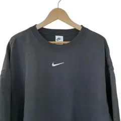 Nike スウォッシュ　ワンポイント　トレーナー　ブラック　Lサイズ　テック