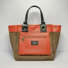 5858◯ FURLA トートバッグ オレンジ ブラウン レザーのサムネイル
