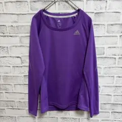 ☘️adidas アディダス ランニング長袖Tシャツ スポーツウェア パープル　M
