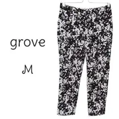 B150【grove】花柄 カジュアルパンツ Mサイズ 美脚 おしゃれのサムネイル