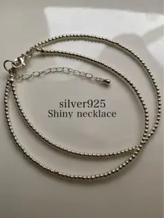 silver シルバー 925 ビーズ 一連 シャイニー ネックレス チョーカーのサムネイル