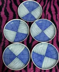 慈峰　皿　器　食器　箱付き　5枚　セット　まとめ売り　お皿　新生活　引越し