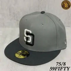 【海外限定】 パドレス 59FIFTY ツートン グレー サイドパッチ キャップ