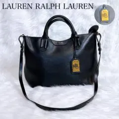 美品　ラルフローレン　RLL 2WAY ショルダーバッグ　ロゴ　レザーのサムネイル