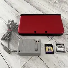ニンテンドー3DS LL レッド×ブラック【純正充電器・ソフト付き】タッチペン無