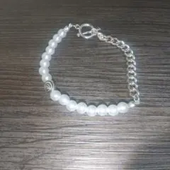 パールビーズチェーンブレスレット【ユニセックス】再入荷