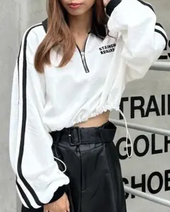 INGNI ハーフジップ ショートトップス