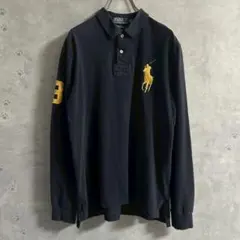 00's ラルフローレン 長袖 ビッグポニー ポロシャツ 短丈 swag y2k
